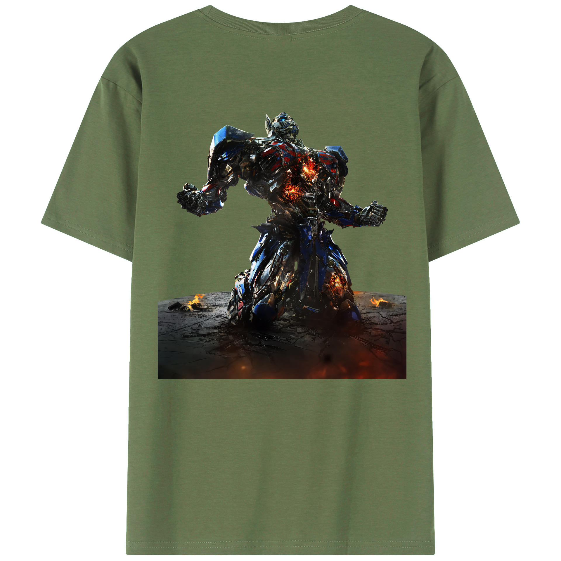 （画像用） Transformers トランスフォーマー 綿100％ メンズ半袖Tシャツ（バックプリント） 通気性